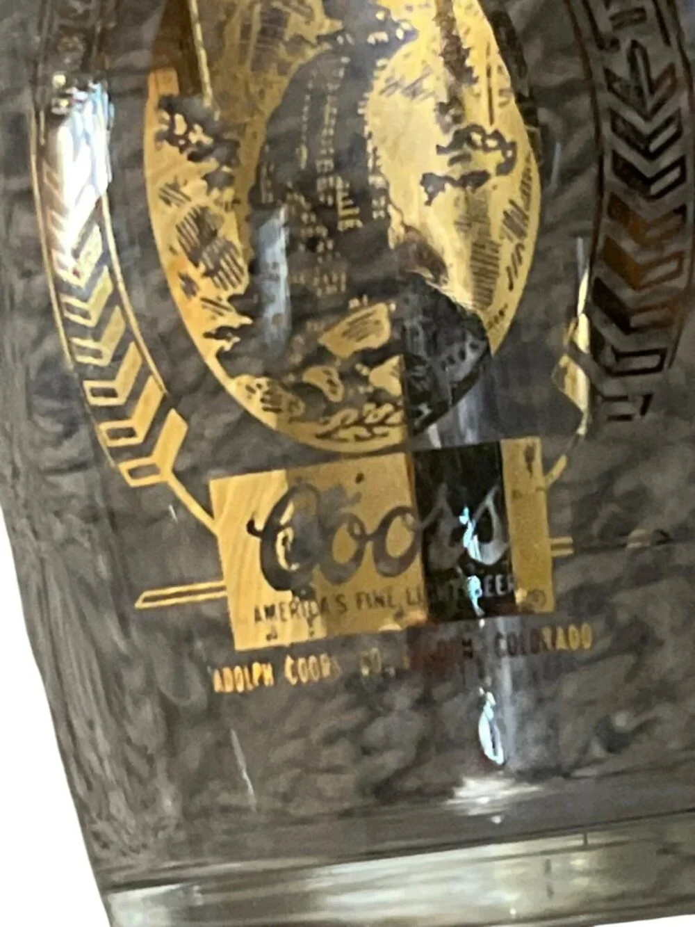 Vintage Coors Gold Rim Shot Glasses Set of 5 Rocky Mountain Cordial Barware Used